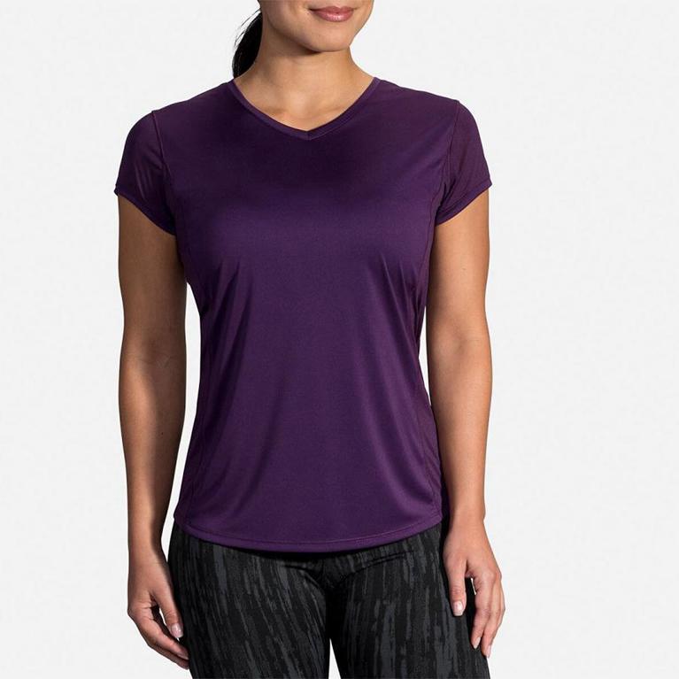 Brooks Women's Stealth Short Sleeve Running Shirt - Purple (YBXK39712)